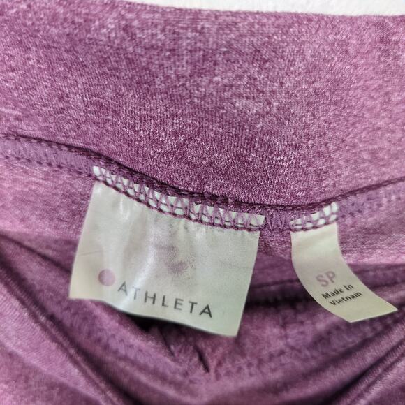 Athleta Women's S Purple Flare Leg Stretch Fabric Pants, Pockets Sporty Casual - Picture 3 of 6